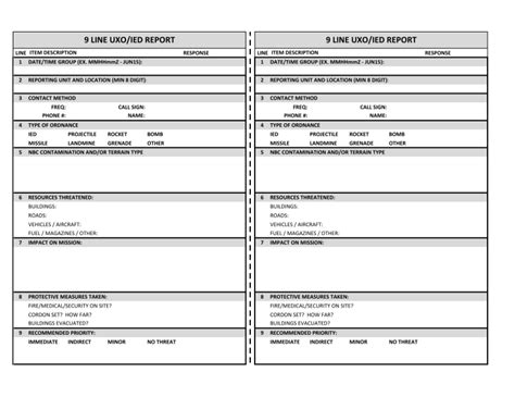 9 line uxo card printable